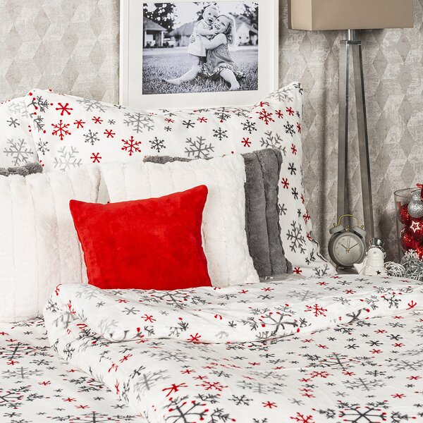 4Home obliečky mikroflanel Snowflakes, 140 x 220 cm, 70 x 90 cm