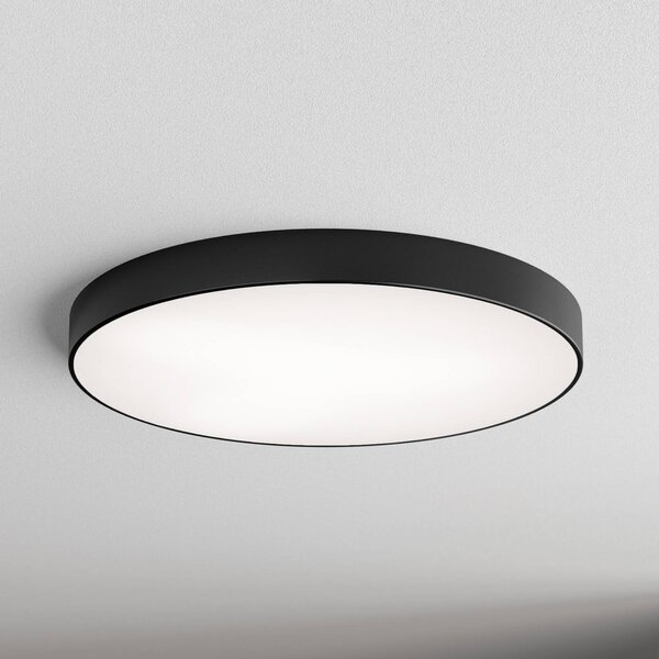 TEMAR LIGHTING Stropné svietidlo Cleo sklenený difuzér, Ø 78 cm, Čierna, Obývacia izba / jedáleň, Moderný, Závesné svietidlo