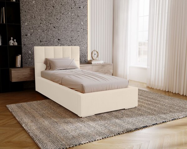 Jednolôžková čalúnená posteľ 80x200 EMPORIA - vanilková