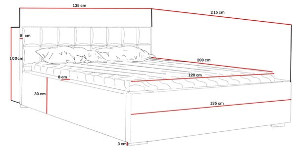 Jednolôžková čalúnená posteľ 120x200 EMPORIA - čierna