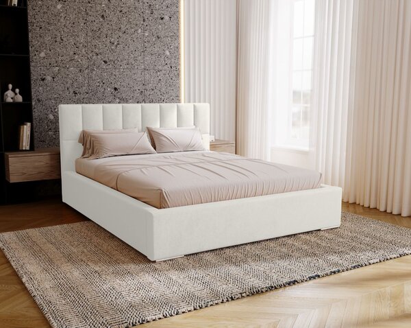 Jednolôžková čalúnená posteľ 120x200 EMPORIA - biela