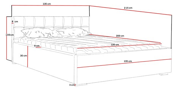 Jednolôžková posteľ 120x200 GALOX - vanilková