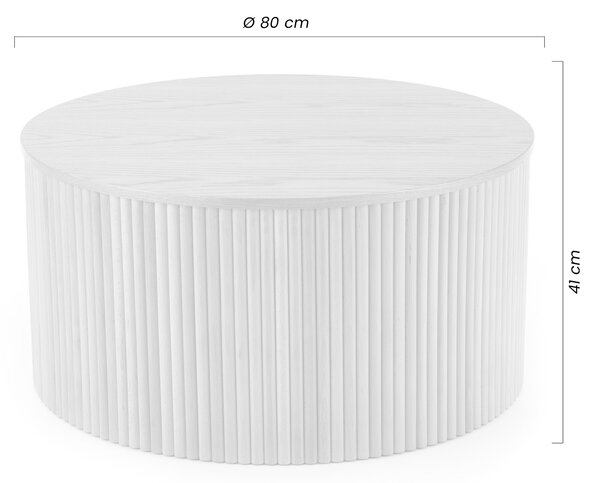 Okrúhly konferenčný stolík Tamis 80 cm - prírodný