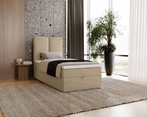 Kontinentálna jednolôžková posteľ 80x200 GLADE - krémová