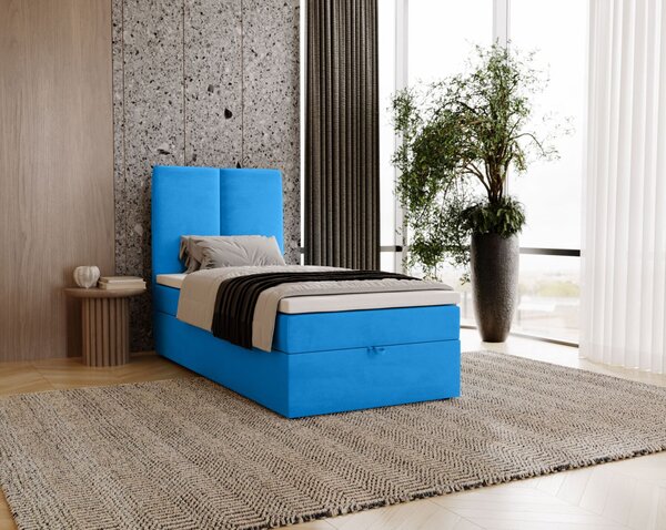 Kontinentálna jednolôžková posteľ 80x200 GLADE - modrá
