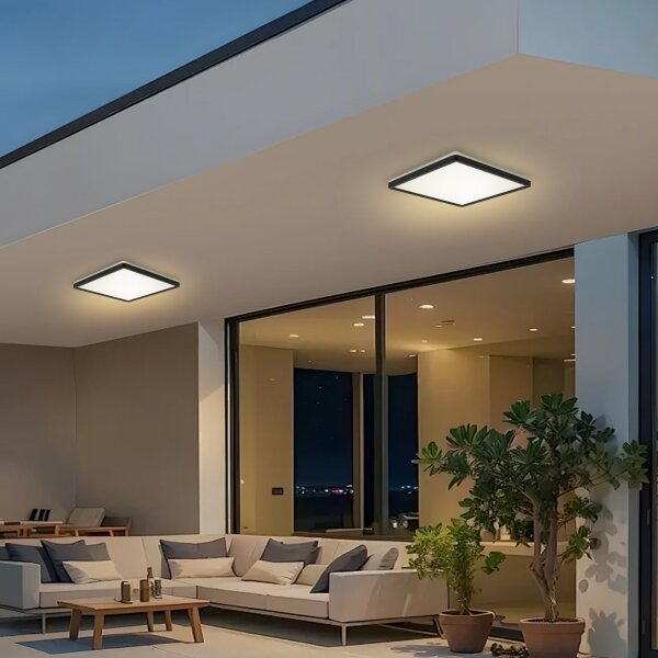 Brilagi - LED Kúpeľňové svietidlo ULTRA SLIM LED/24W/230V 42x42 cm čierna IP54