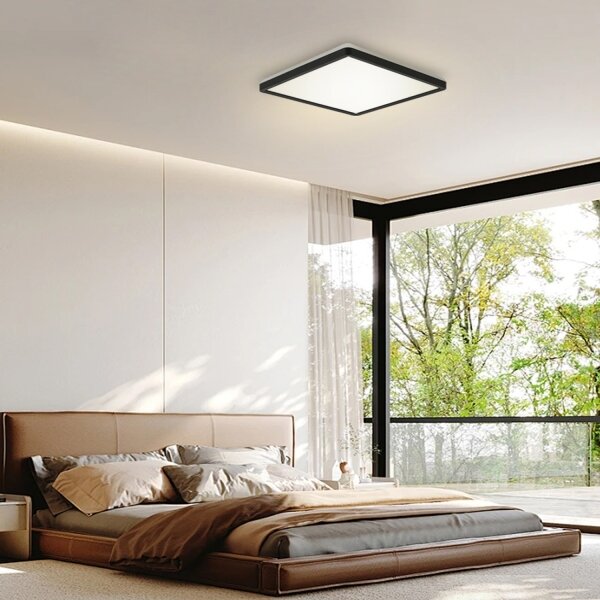 Brilagi - LED Kúpeľňové svietidlo ULTRA SLIM LED/24W/230V 42x42 cm čierna IP54