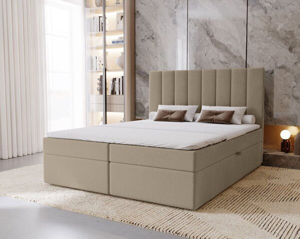 Hotelová jednolôžková posteľ 120x200 GRETNA - latte + topper ZADARMO