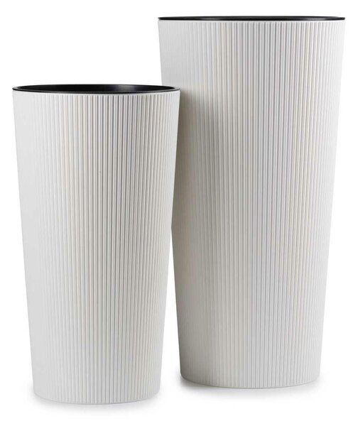 PLASTOVÝ KVETINÁČ URBANIKA ECO SADA 2KS 57X30 CM+46,6X25,5 CM BIELA