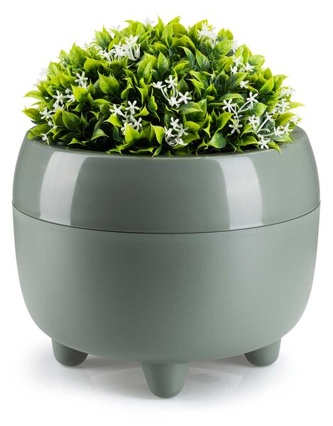 PLASTOVÝ KVETINÁČ BOTANICA SADA 2KS 30X24 CM+23X18,5 CM ZELENÁ