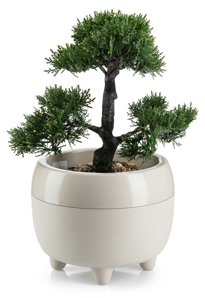 PLASTOVÝ KVETINÁČ BOTANICA SADA 2KS 30X24 CM+23X18,5 CM BÉŽOVÁ