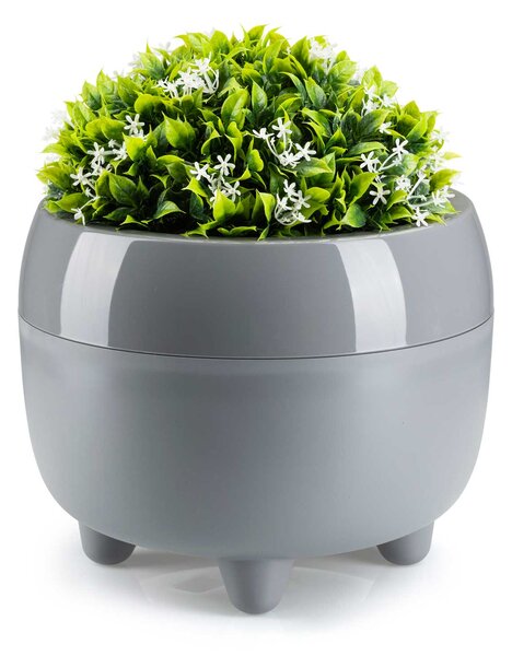 PLASTOVÝ KVETINÁČ BOTANICA SADA 2KS 30X24 CM+23X18,5 CM SIVÁ