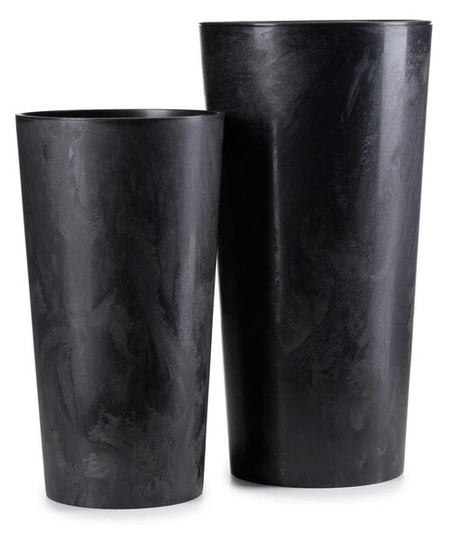 PLASTOVÝ KVETINÁČ URBANIKA SADA 2KS 57X30 CM+46,6X25,5 CM ČIERNA