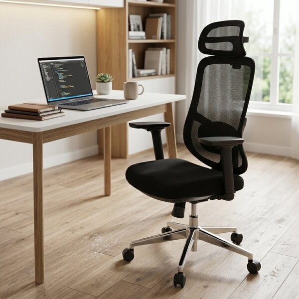 Kancelárska ergonomická stolička Neoseat ALLY — čierna, nosnosť 150 kg