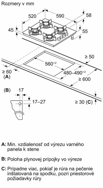 Bosch POH6B6K30 + kupóny na daľší nákup - Plynová varná doska