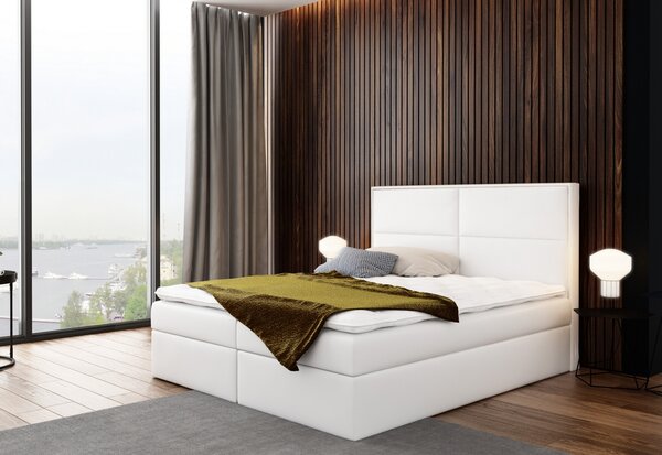 Čalouněná postel GRAND + topper, 200x200, madryt 3090