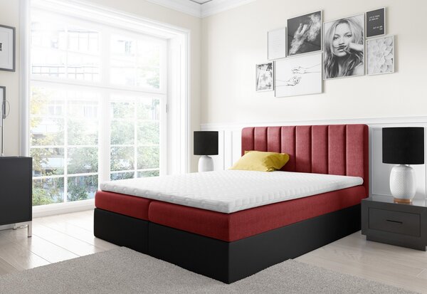 Čalúnená posteľ VIOLETA + topper, 120x200, inari 60/čierna eko