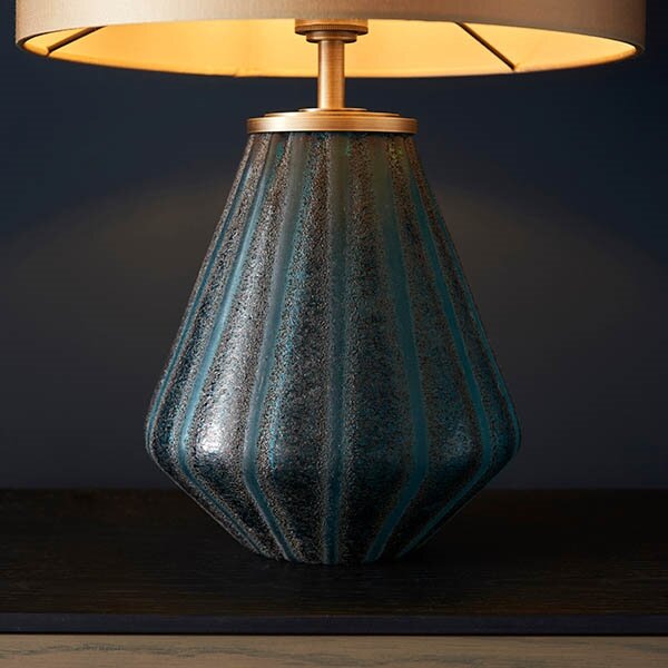 Endon 93059 - Stolná lampa ALYSSIA 1xE27/10W/230V zlatá/modrá
