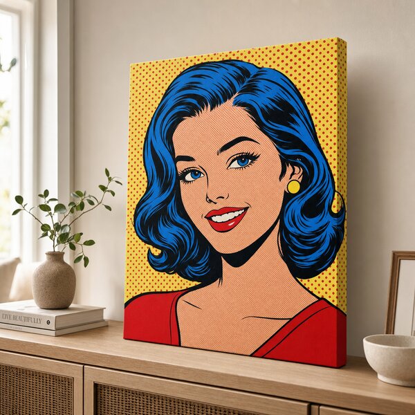 Komiksový obraz z fotky – pop-art darček na plátne s vlastnou bublinou - 30 × 30 cm
