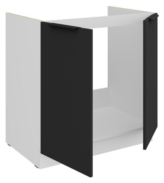 Drezová skrinka LUNARA - šírka 80 cm, čierna / biela