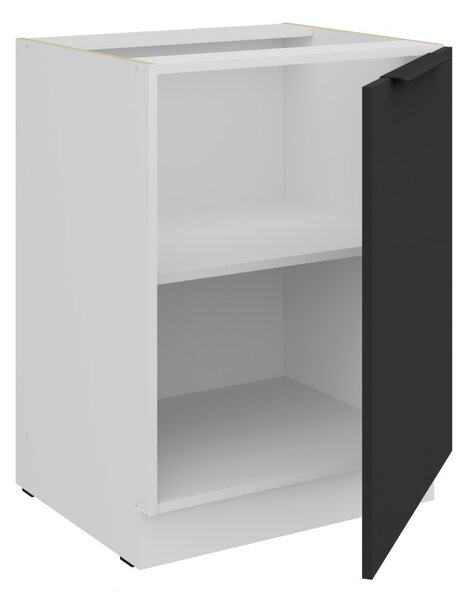 Dolná jednodverová skrinka LUNARA - šírka 60 cm, čierna / biela