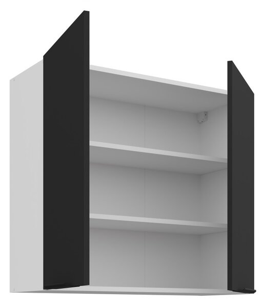 Horná kuchynská skrinka LUNARA - šírka 80 cm, čierna / biela