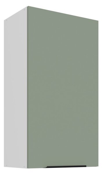 Vysoká horná skrinka LUNARA - šírka 50 cm, zelená / biela