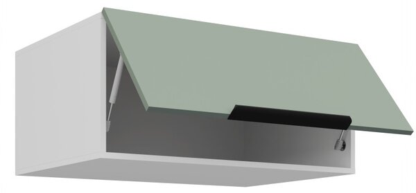 Hlboká digestorová skrinka LUNARA - šírka 80 cm, zelená / biela