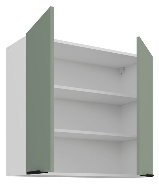 Horná kuchynská skrinka LUNARA - šírka 80 cm, zelená / biela