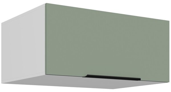 Hlboká digestorová skrinka LUNARA - šírka 80 cm, zelená / biela