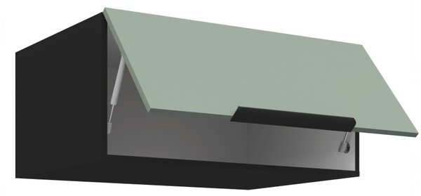 Hlboká digestorová skrinka LUNARA - šírka 80 cm, zelená / čierna