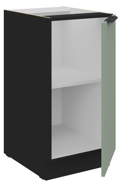 Dolná jednodverová skrinka LUNARA - šírka 40 cm, zelená / čierna