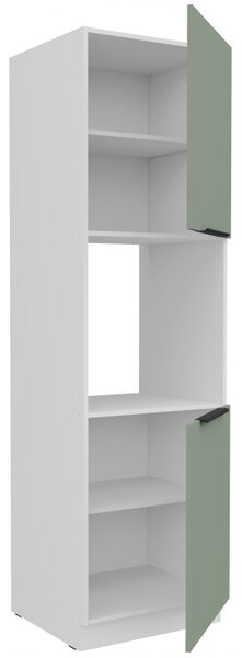 Kuchynská skriňa na vstavanú rúru LUNARA - šírka 60 cm, zelená / biela