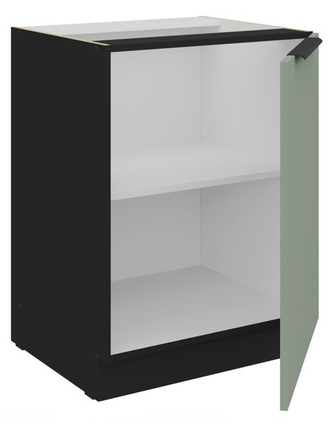 Dolná jednodverová skrinka LUNARA - šírka 60 cm, zelená / čierna