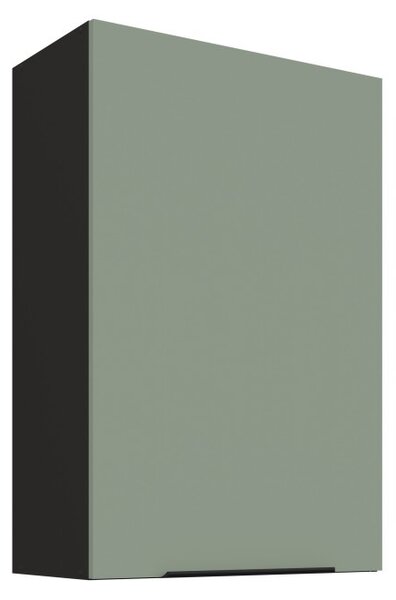 Vysoká horná skrinka LUNARA - šírka 60 cm, zelená / čierna