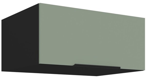 Hlboká digestorová skrinka LUNARA - šírka 80 cm, zelená / čierna