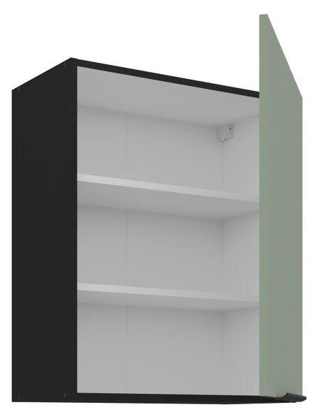 Horná kuchynská skrinka LUNARA - šírka 60 cm, zelená / čierna