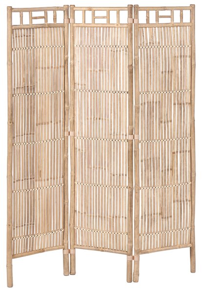 3-dielna záhradná zástena svetlohnedá bambusové drevo 120 x 160 cm Japandi prírodná drevená deliaca stena do spálne