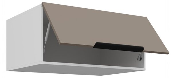Hlboká digestorová skrinka LUNARA - šírka 80 cm, tmavo béžová / biela