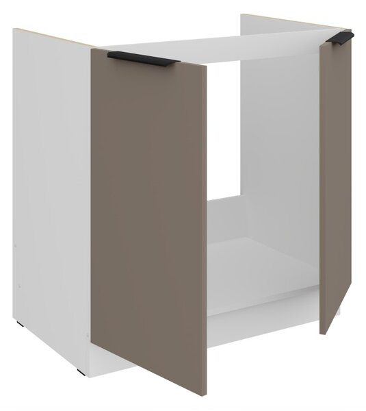 Drezová skrinka LUNARA - šírka 80 cm, tmavo béžová / biela
