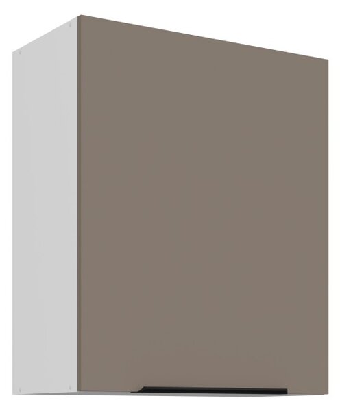 Horná kuchynská skrinka LUNARA - šírka 60 cm, tmavo béžová / biela
