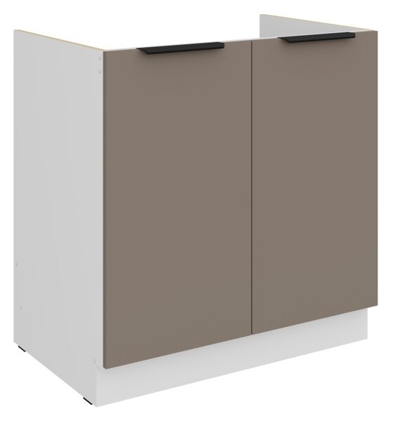 Drezová skrinka LUNARA - šírka 80 cm, tmavo béžová / biela