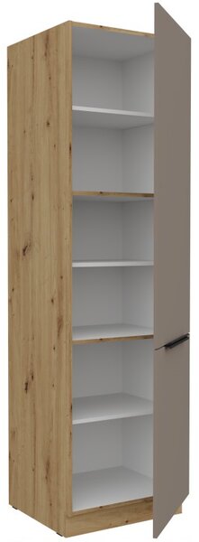 Potravinová skriňa LUNARA - šírka 60 cm, tmavo béžová / dub artisan