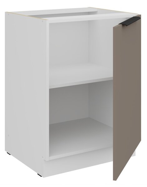 Dolná jednodverová skrinka LUNARA - šírka 60 cm, tmavo béžová / biela