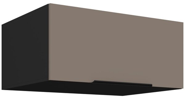 Hlboká digestorová skrinka LUNARA - šírka 80 cm, tmavo béžová / čierna