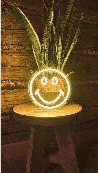2Kids Toys - LED neónová stolová dekorácia LED/5W/USB smajlík