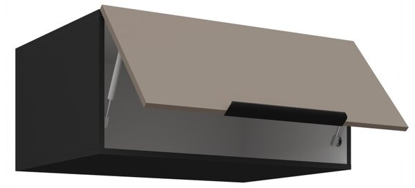 Hlboká digestorová skrinka LUNARA - šírka 80 cm, tmavo béžová / čierna