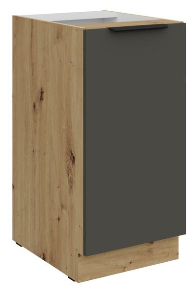 Dolná jednodverová skrinka LUNARA - šírka 40 cm, grafit / dub artisan