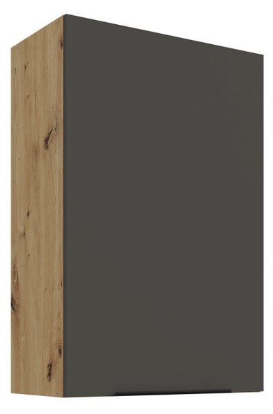 Vysoká horná skrinka LUNARA - šírka 60 cm, grafit / dub artisan