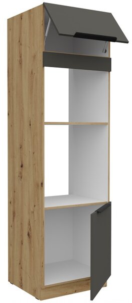 Skriňa na vstavané spotrebiče LUNARA - šírka 60 cm, grafit / dub artisan